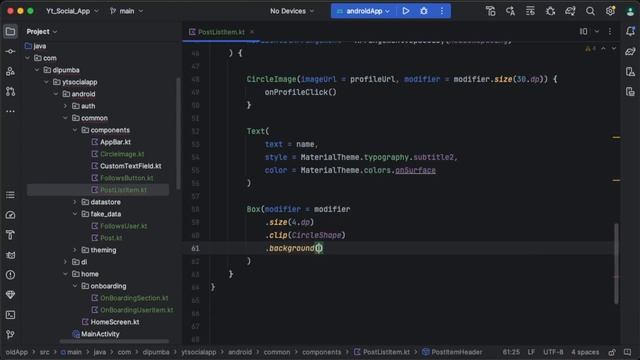 Kotlin Multiplatform Mobile & Ktor: Build a Social Media App - Part 6 Android HomeScreen UI смотреть онлайн