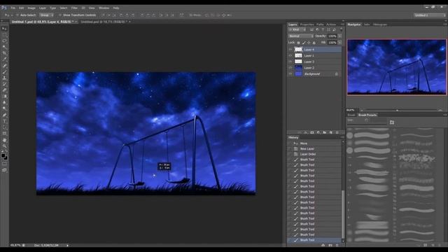 SpeedArt | Night Swings (Part 2: Let's Draw:D) [Photoshop]