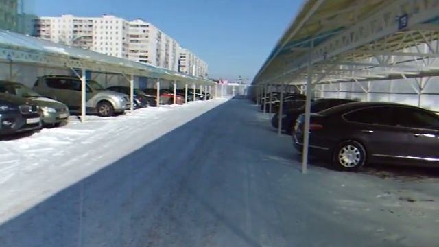 навесы для автостоянок с боковой защитой из сотового поликарбоната