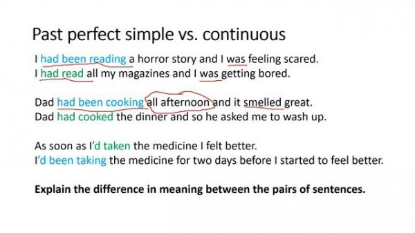 Past Perfect and past Perfect continuous