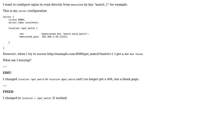 NGINX + memcached, location not found смотреть онлайн