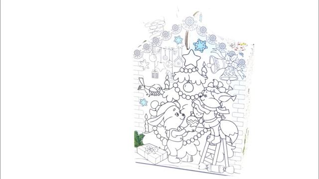 Сладкий новогодний подарок весом 1300 грамм в картонной упаковке смотреть онлайн