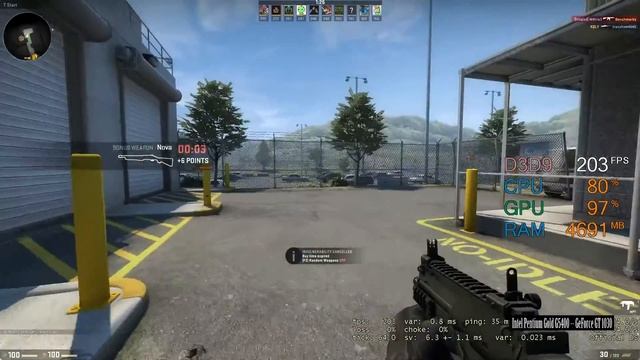 GeForce GT 1030 -- Intel Pentium Gold G5400 -- CSGO FPS Test Nuke 1080p Low смотреть онлайн
