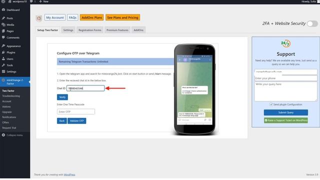 Set up OTP Over Telegram as 2nd factor | 2FA for Telegram | Telgram 2FA смотреть онлайн