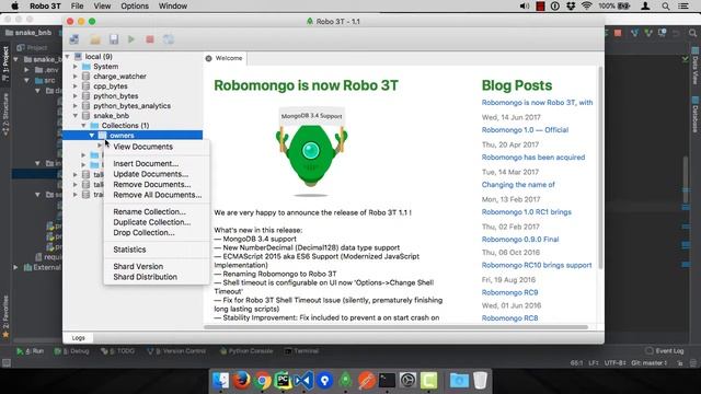 MongoDB and Python Quickstart (8/21): Demo: Robo 3T for viewing and managing data смотреть онлайн
