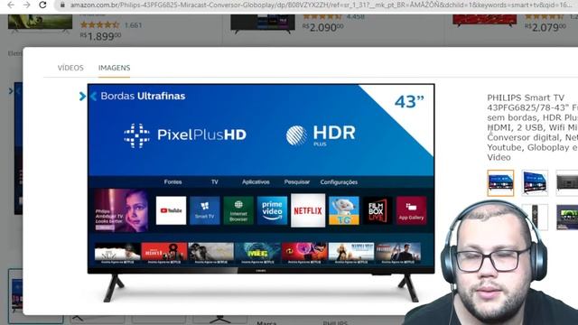 PHILIPS Smart TV 43PFG682578 43 Full HD sem bordas, HDR Plus, 3 HDMI, 2 USB, Wifi Miracast, Convers смотреть онлайн