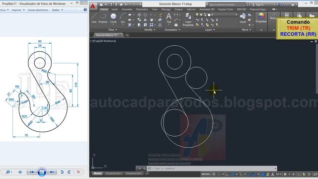 AutoCAD Básico - Solución Ejercicio Propuesto 11 смотреть онлайн