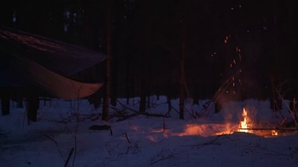 Ночевка в ГАМАКЕ в ЗИМНЕМ ЛЕСУ | Тест рюкзака, пенки Naturehike, спальника MAKALU Simond