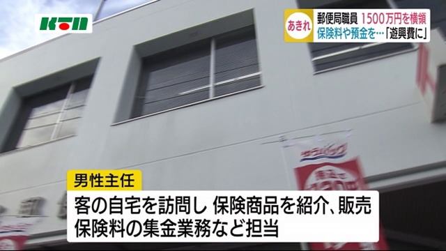 佐世保北郵便局で職員が客の預金など1500万円横領　長崎県
