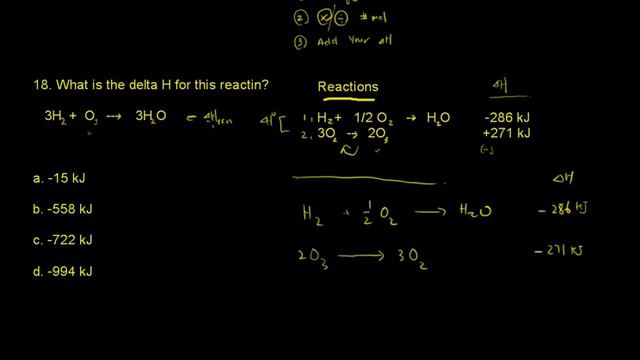 ACS Exam General Chemistry Energetics #18 What is the value of delta H for this reaction смотреть онлайн