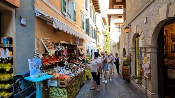 LIMONE SUL GARDA FERRAGOSTO WALKING TOUR | BUSY TOWNS CENTER 4K UHD