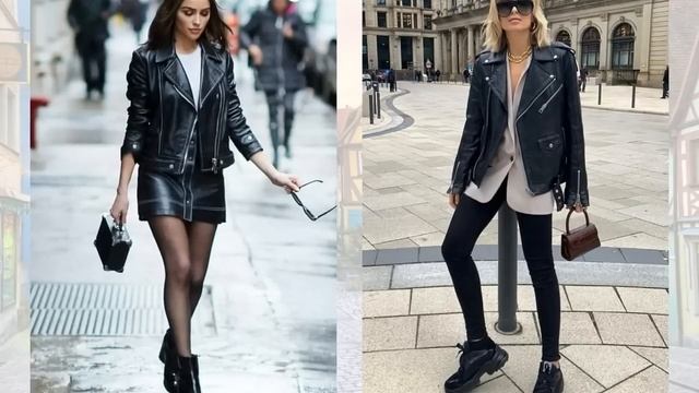 Кожаная куртка Модный фасон Базовый гардероб смотреть онлайн