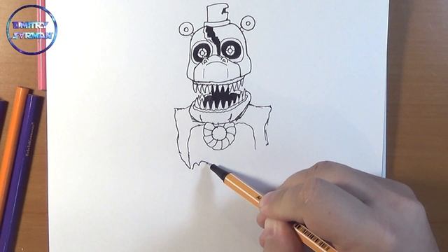 How to draw Nightmare Mr Hippo, FNAF, Как нарисовать Кошмарного Мистера Хиппо, ФНАФ смотреть онлайн