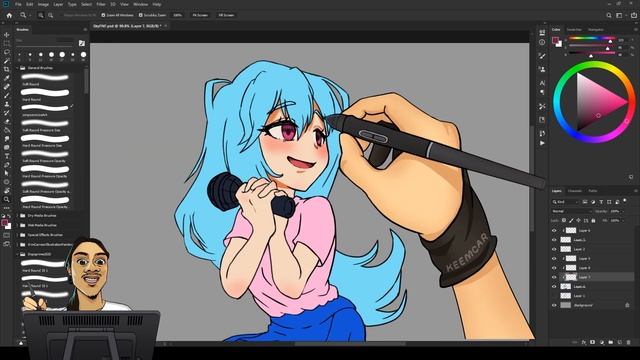 Friday Night Funkin' but its Anime | SKY drawing process смотреть онлайн