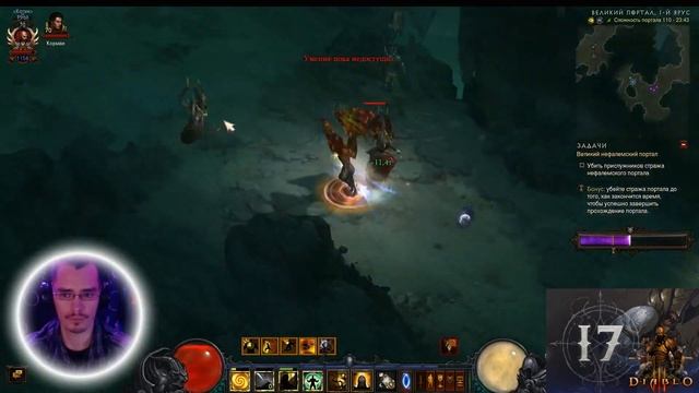 Diablo 3 -17 сезон | закрытие 110 великого портал(Монах) смотреть онлайн