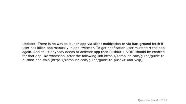 iOS : iOS Silent push notification is not working if I killed app manually смотреть онлайн