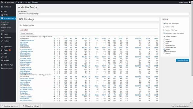 WP Scraper Pro - Live Scrape