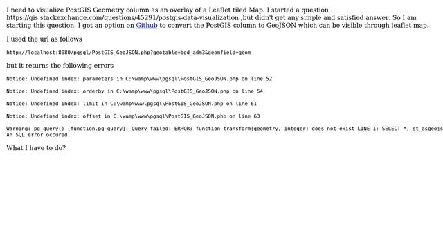 GIS: How to visuilze PostGIS data in GeoJSON format with PHP? смотреть онлайн