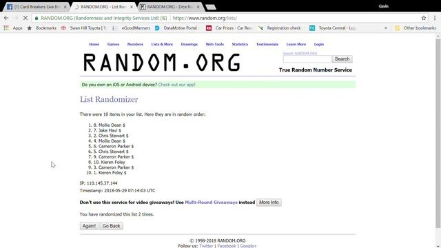 RANDOM ORG List Randomizer Google Chrome 29 05 2018 5 13 35 PM смотреть онлайн
