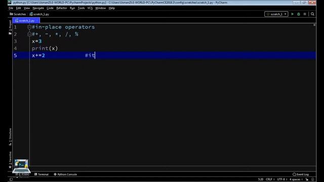Python Tutorial for Beginners Part 7 - In place operators смотреть онлайн