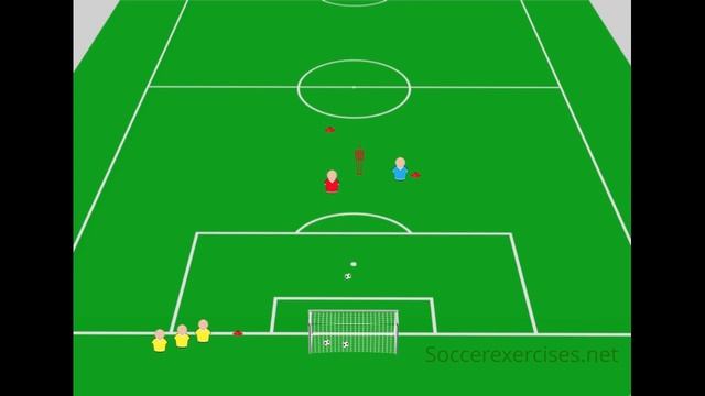 Passing And Score A Goal Drill With Dummy Players - Part 2 - Soccer Exercises #88