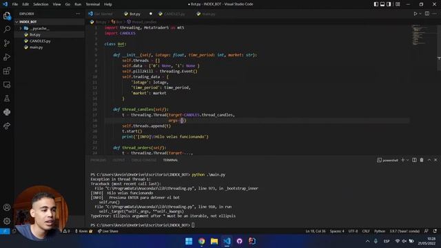 BOT ÍNDICES SINTÉTICOS CON PYTHON!! - RECIBIENDO INFORMACIÓN DE VELAS DESDE MT5 смотреть онлайн
