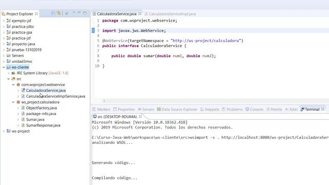 Crear un cliente para consumir un servicio web, usando el comando wsimport смотреть онлайн