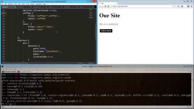 Introduction to GruntJS Part 3: LiveReload смотреть онлайн