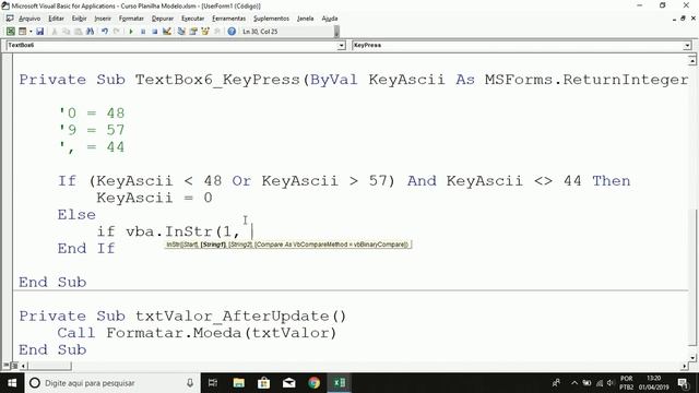 Textbox para numeros e uma unica virgula Excel VBA смотреть онлайн