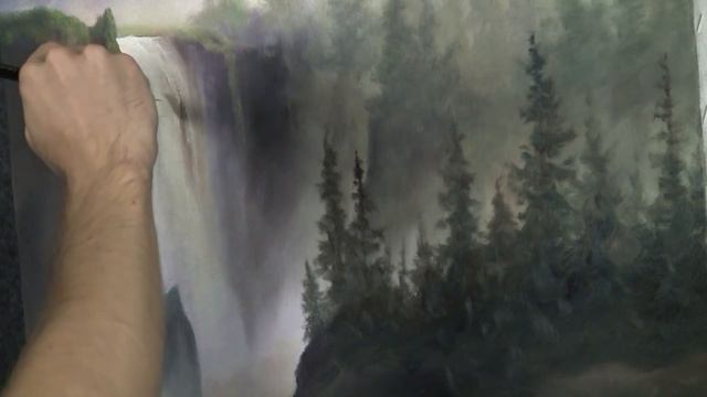 Oil Painting | Cascading Waterfall | Paint With Kevin Hill