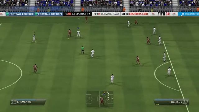 геймплей FIFA 14,режим 2 на 2 (18+) Dinamo Moskva - Rubin Kazan смотреть онлайн