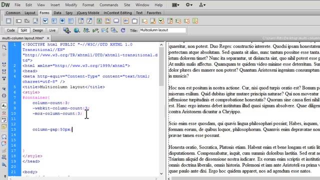 Css3-Multiple Column Layout смотреть онлайн