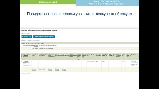 Заявка на участие в закупке Росатома смотреть онлайн