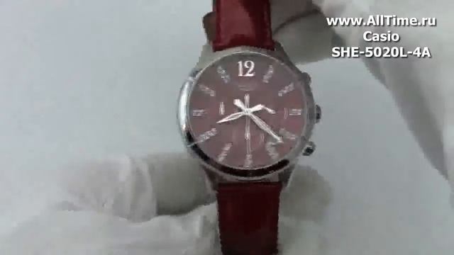 Женские японские наручные часы Casio SHE-5020L-4A смотреть онлайн