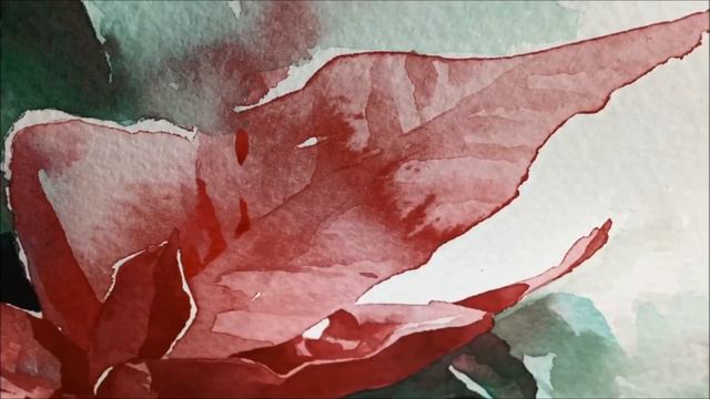 How to paint a Poinsettia flower - Watercolour tutorial смотреть онлайн