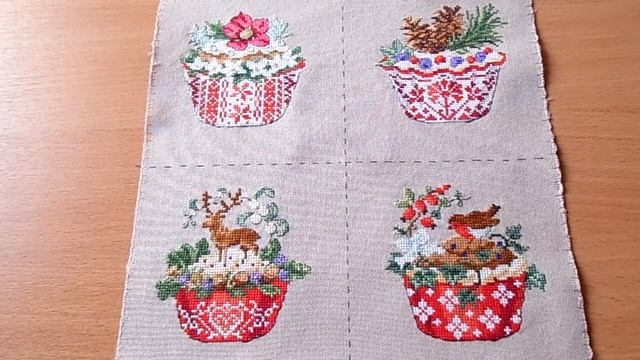 Рождественские кексы от Парижских вышивальщиц - завершение