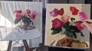 Розы. Живопись маслом.