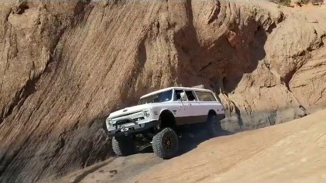 1970 K20 Suburban At Hells Gate In Moab Ut. Blazer Bash. My Carburetor Didn't Like Those Angles.