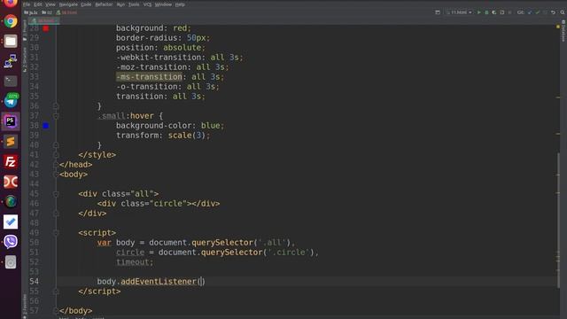 JavaScript Практика - Debouncing - перестаём двигать мышкой появляется круг который увеличивается смотреть онлайн
