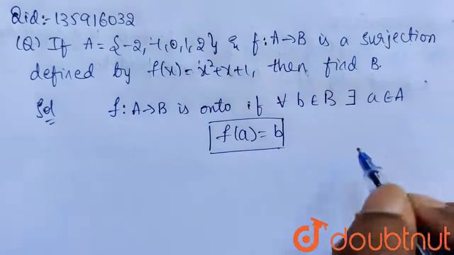 If `A= {-2,-1,0,1,2}` and `f:A to B`1 is a surjection defined by `f(x) = | Class 12 Maths | Doubtnu смотреть онлайн