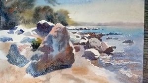 Рисуем летом. Камни акварелью.