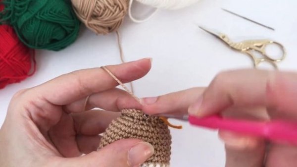 Gingerbread man amigurumi pattern | How to crochet Gingerbread man Christmas ornament pattern PART