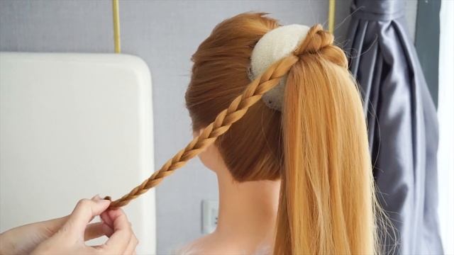 Messy Bun Hairstyle For Long Hair | Flower Bun Hairstyle For Wedding смотреть онлайн