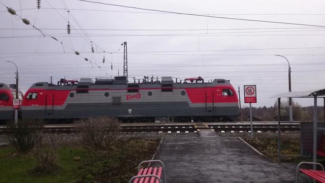 Строенный электровоз Николай Богданов на станции Тоншаево Нижегородской области Nizhny Novgorod Reg