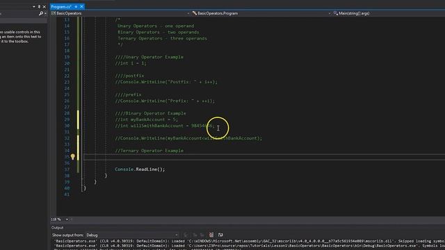 ?C# Tutorial 1 - BASIC OPERATERS [Unary, Binary, Ternary Operators] смотреть онлайн