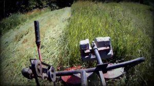 Мотоблок МТЗ 09Н. Косим траву роторной косилкой "Заря".