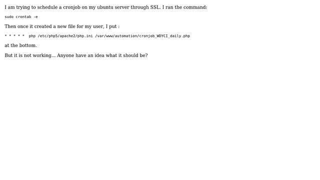 Ubuntu Server scheduleing a cron job not working смотреть онлайн