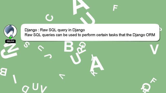 Django : Raw SQL query in Django смотреть онлайн