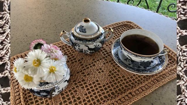 Салфетка филейная "АНЕМОНА". Работа Надежды Борисовой. Автор ролика Александр Борисов. смотреть онлайн