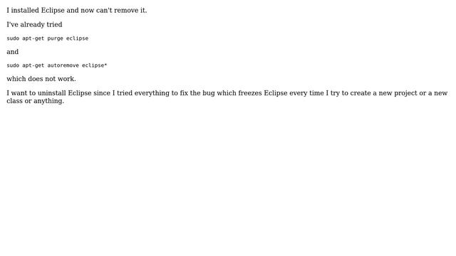 Ubuntu: Can't remove Eclipse смотреть онлайн